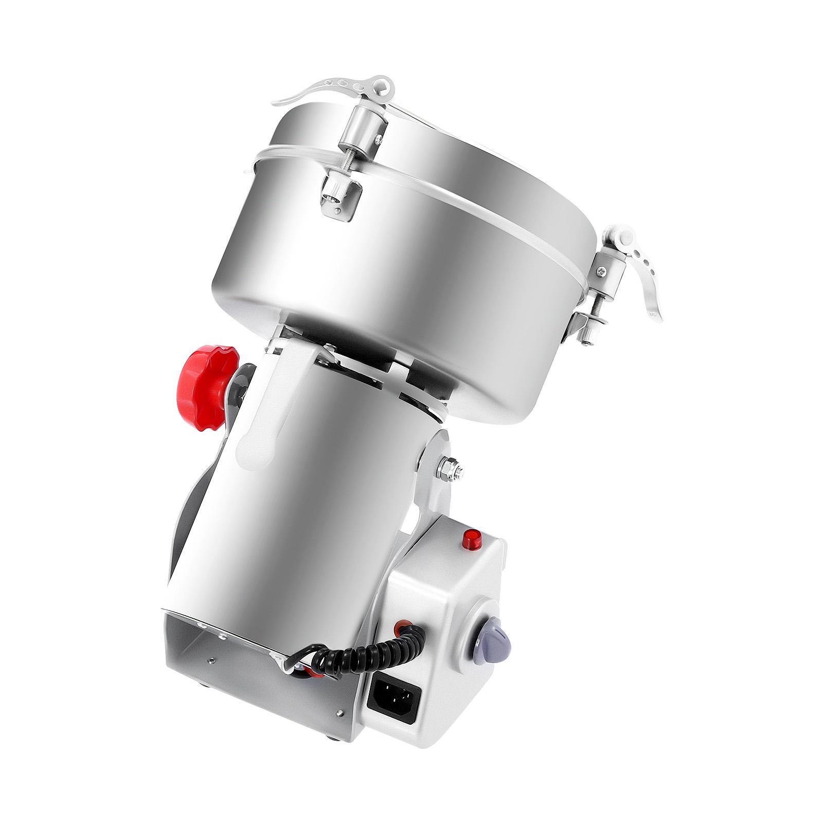 

2500г Электрическая зернодробилка Мельница Коммерческая измельчитель специй 32000 об/мин Высокоскоростная дробильная машина Машина из нержавеющей стали 304 US серебряный