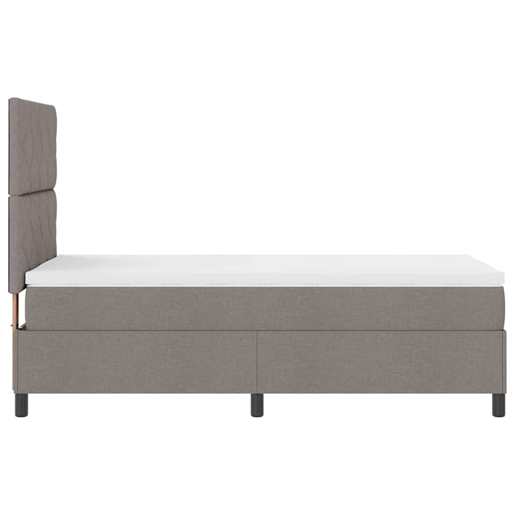 Box Spring Bed with Headboard Taupe 100 x 200 cm Fabric