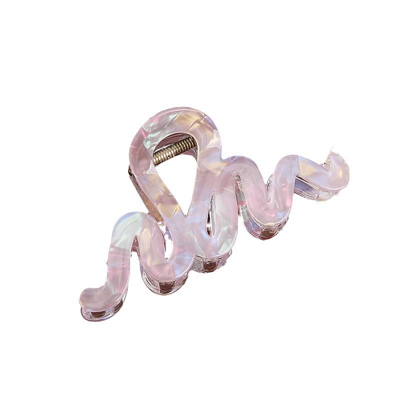 High-Grade Acrylic Jelly Color Hair Claw – Mermaid Princess Wave Clip