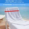 Beach Towel Bands (6-Pack), Portable Towel Bands for Beach Chairs & Cruise Chairs Pool Chair, Vacation Choice Beach Chair Towel Clips, Great