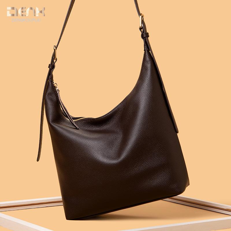Genuine Leather Women's Bag Fashionable and Simple Tote Bag Cowhide Single-shoulder Crossbody Bag