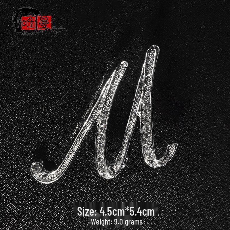 Men's Suit Jacket Brooch: Elegant English Letter Pin for a Stylish Touch