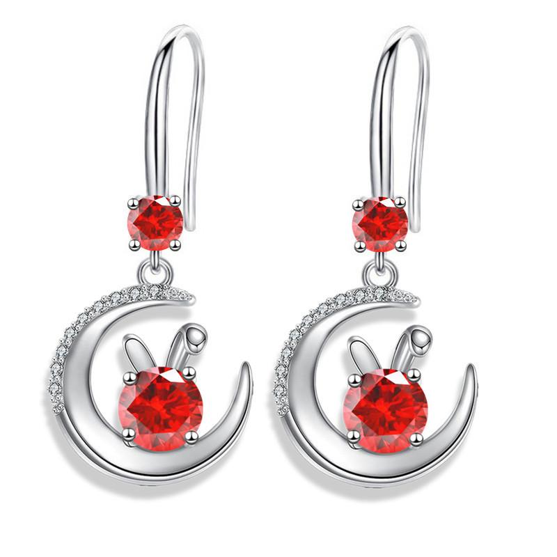 

Zodiac Bunny Earrings Feminine Long Slim Face Inset Pendant Ear Hooks EG-45