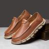 New Men‘s Casual Shoes Handmade Leather Loafers Comfortable Flat Moccasins Men Sneakers