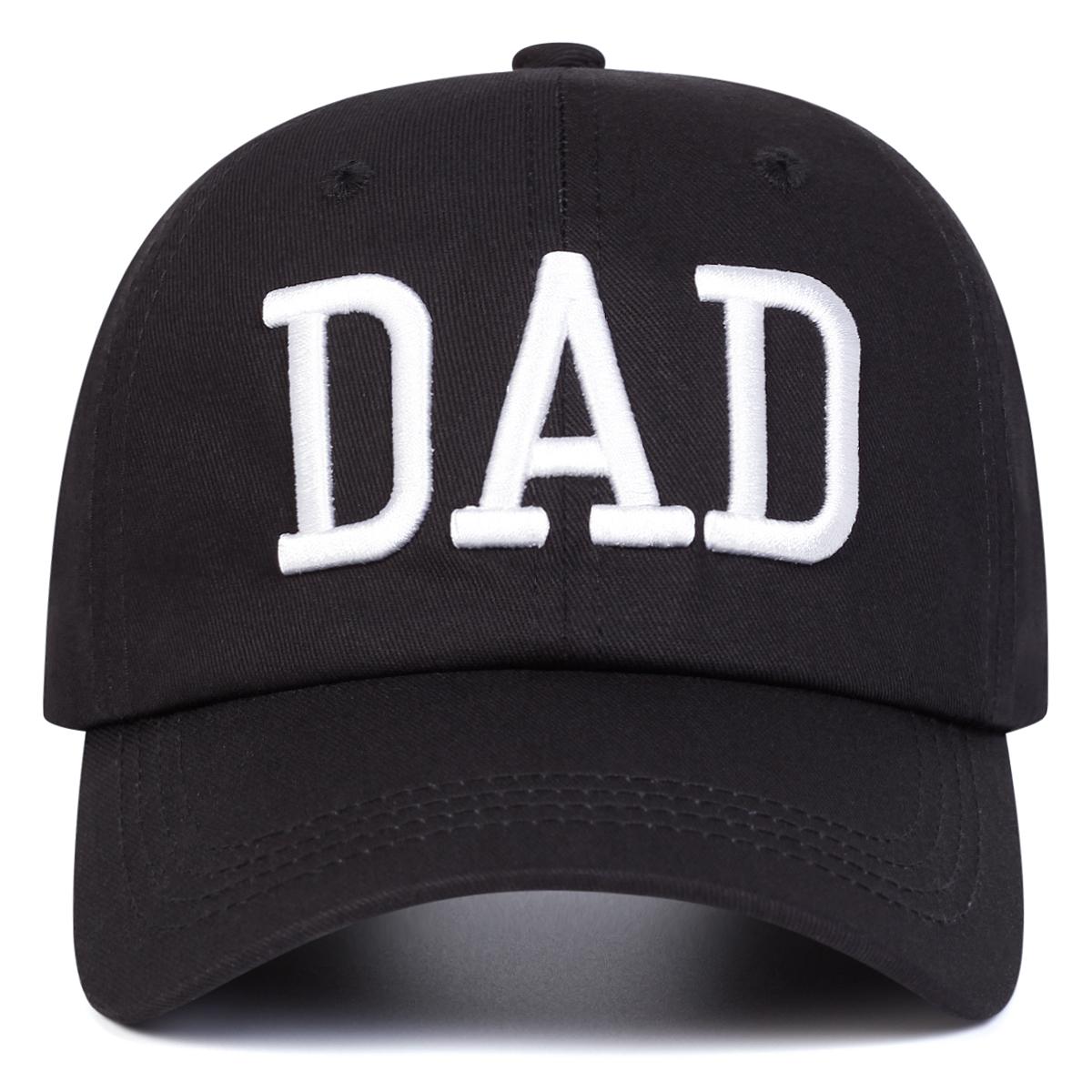 DAD MOM Brief Bestickte Baseballkappe Partnerhüte Outdoor Verstellbarer Sonnenschutz Freizeit Hut Frühling Herbst Reisen Tourismus Strandurlaub schwarz