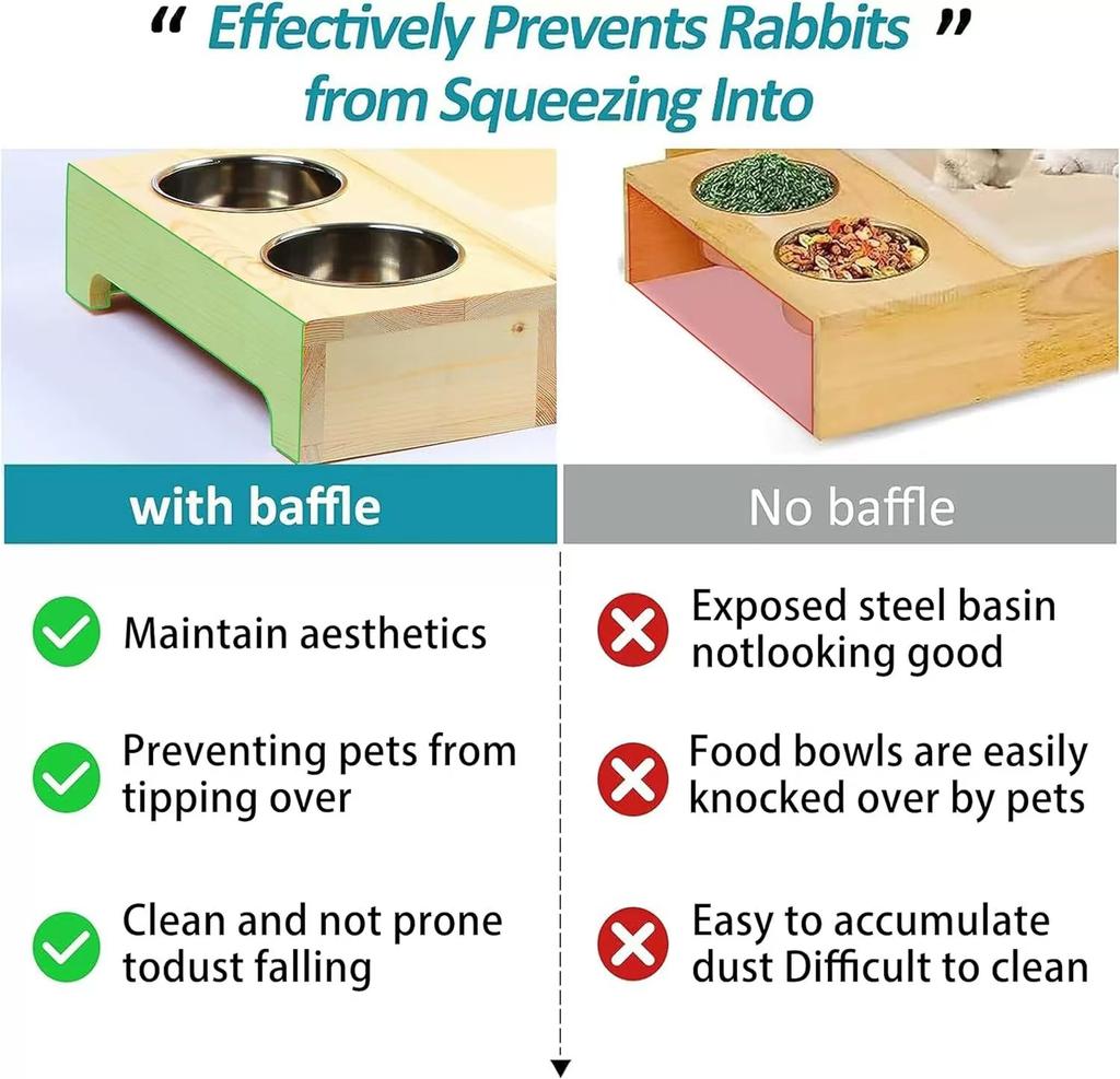 Hasenfutterspender, Futterkrippe, Heu, Holz, Kaninchen, Heu-Futterspender mit Katzentoilette für Hamsterkäfig, Zubehör für Hasen, Kleintiere, Meerschweinchen