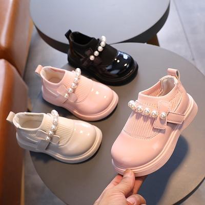 Frühling und Herbst Kleine Schuhe für Mädchen Kinder Weiche Sohlen Rutschfeste Prinzessin Schuhe für Frauen Juwel Perlen Fliegen Gewebt Kleine Einzelne Schuh Flut