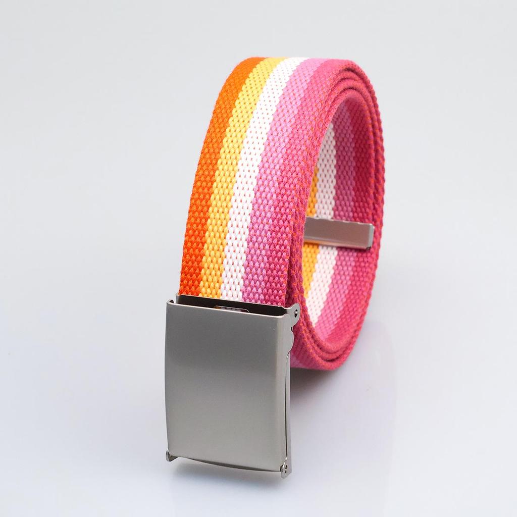 Unisex Canvas Belt with White Iron Buckle for Teens and Adults