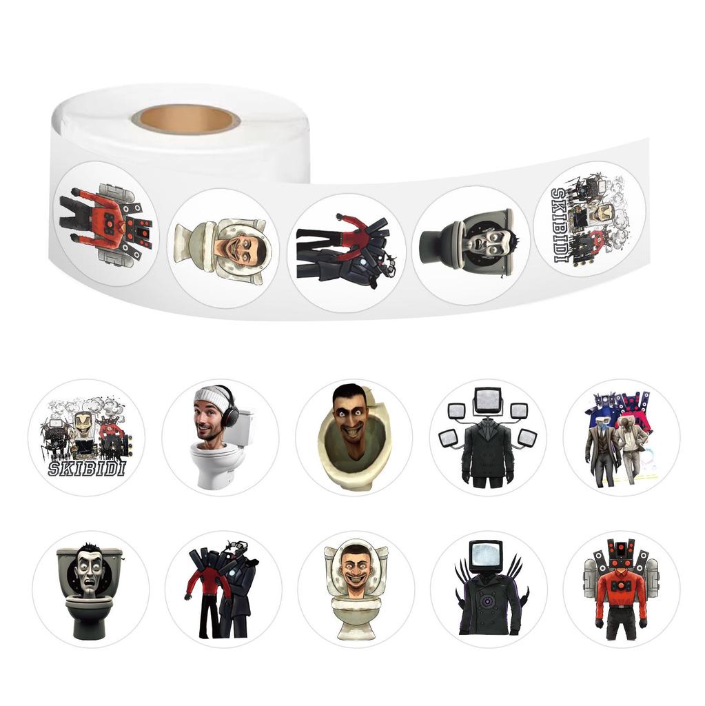 500 Sheets/Roll Kids' DIY Round Reward Stickers for Toilet Man Tape Sealing