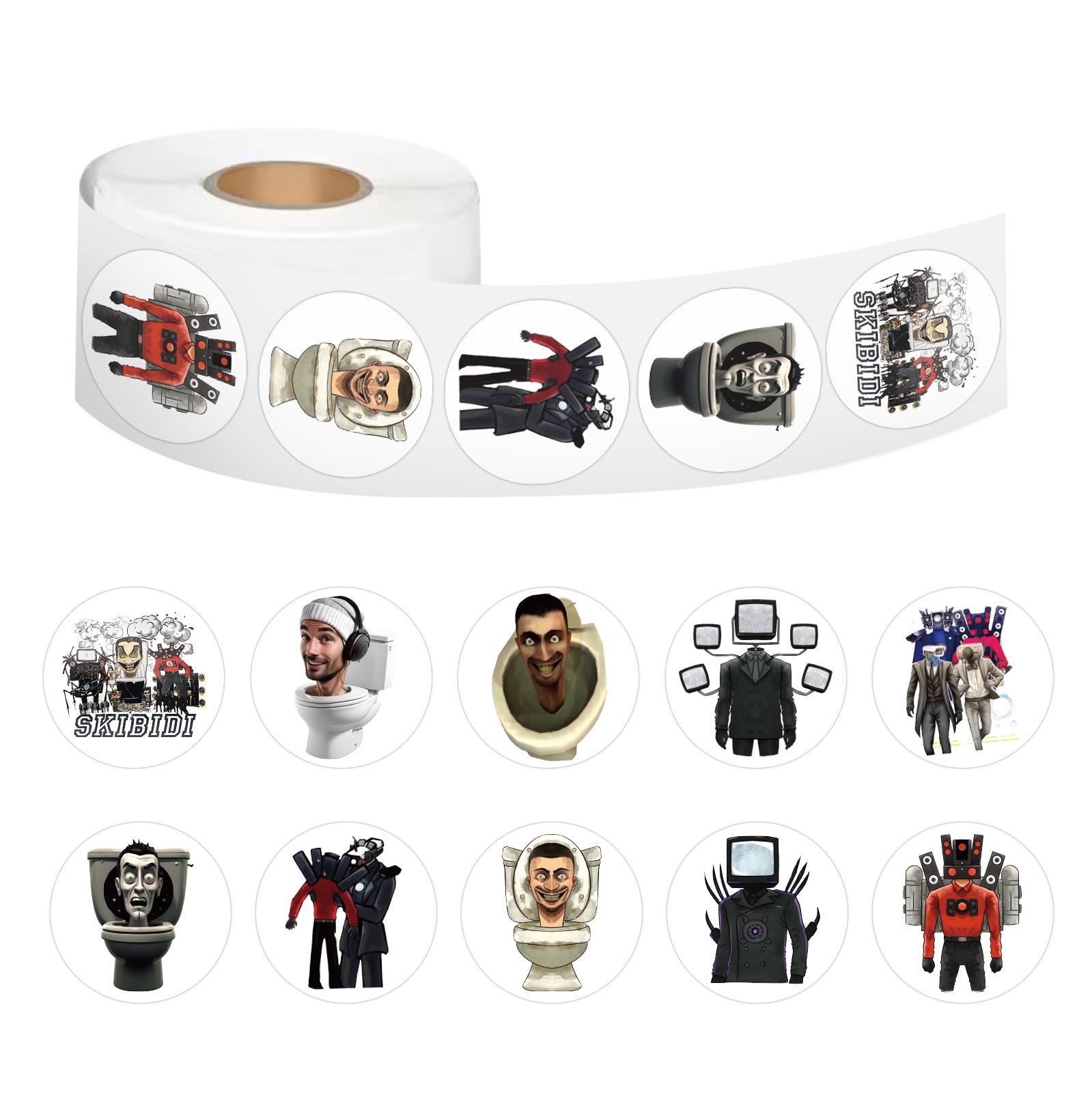 

500 Sheets/Roll Kids DIY Round Reward Stickers for Toilet Man Tape Sealing