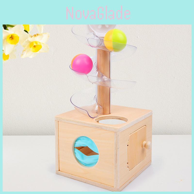 Holz-Lernspielzeug für Kleinkinder mit Drehspur und Ball, zum Selberbauen für frühes Lernen