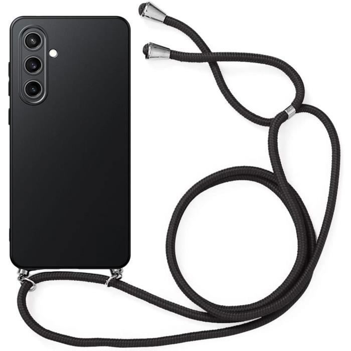 Coque de protection - BOOLING - Samsung Galaxy S23 FE - Souple - Noir - Cordon inclus