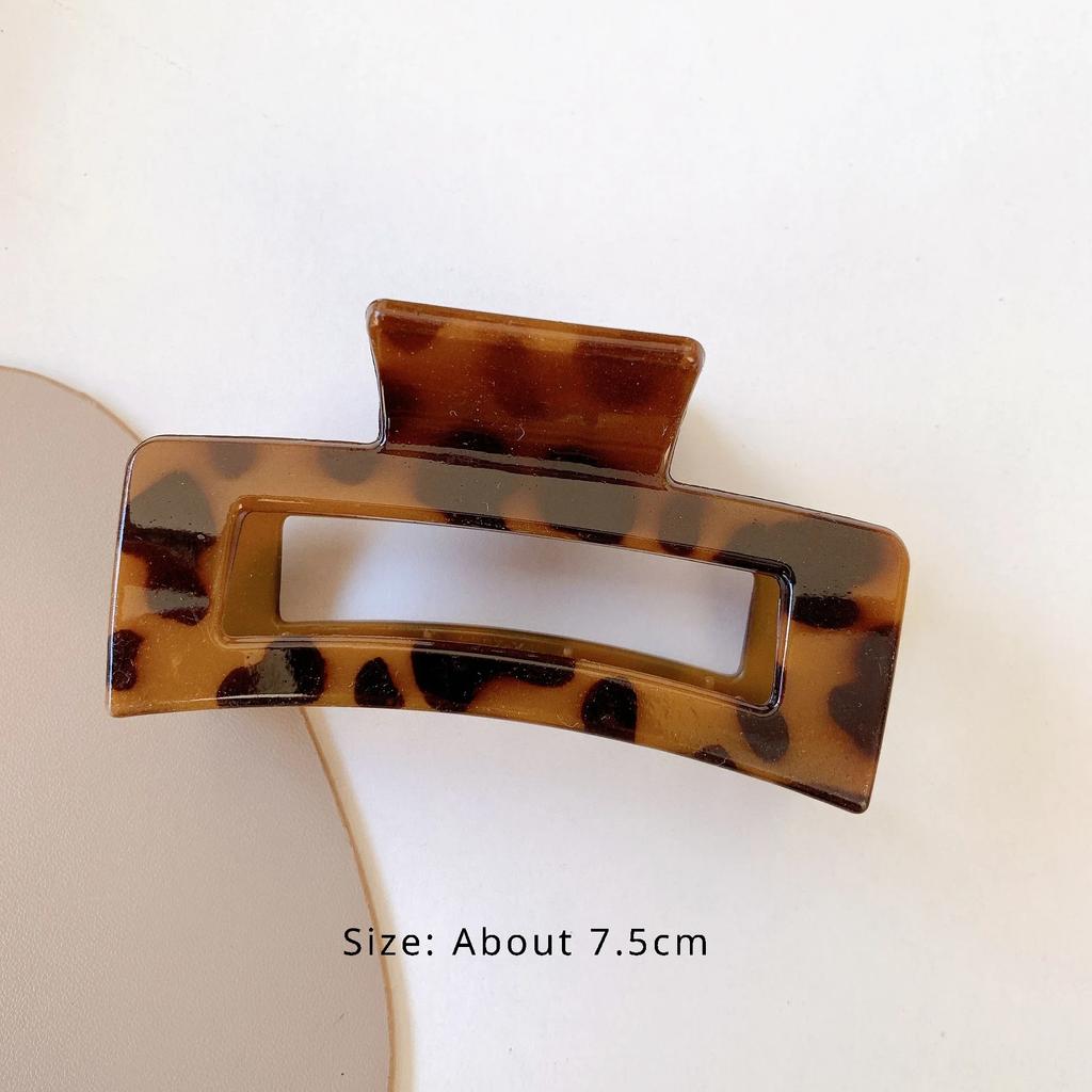 Elegant Leopard Print Resin Grab Clip Large Acetate Hair Clip Hair Pins for Women Girl Hair Accessories HairStyle Make