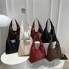 Foreign-style bag, commuter tote bag, women's new trendy solid-color textured shoulder bag, popular underarm bag this year