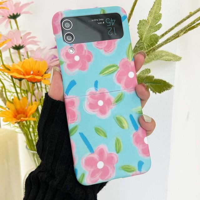 

2023 Оригинальные Тюльпаны Белый Цветок Мультяшный Милый Арт Новый Чехол для Телефона Для Samsung Galaxy Flip3 Flip4 Z Flip 3 4 Задняя Крышка Conque For Samsung Z Flip 3