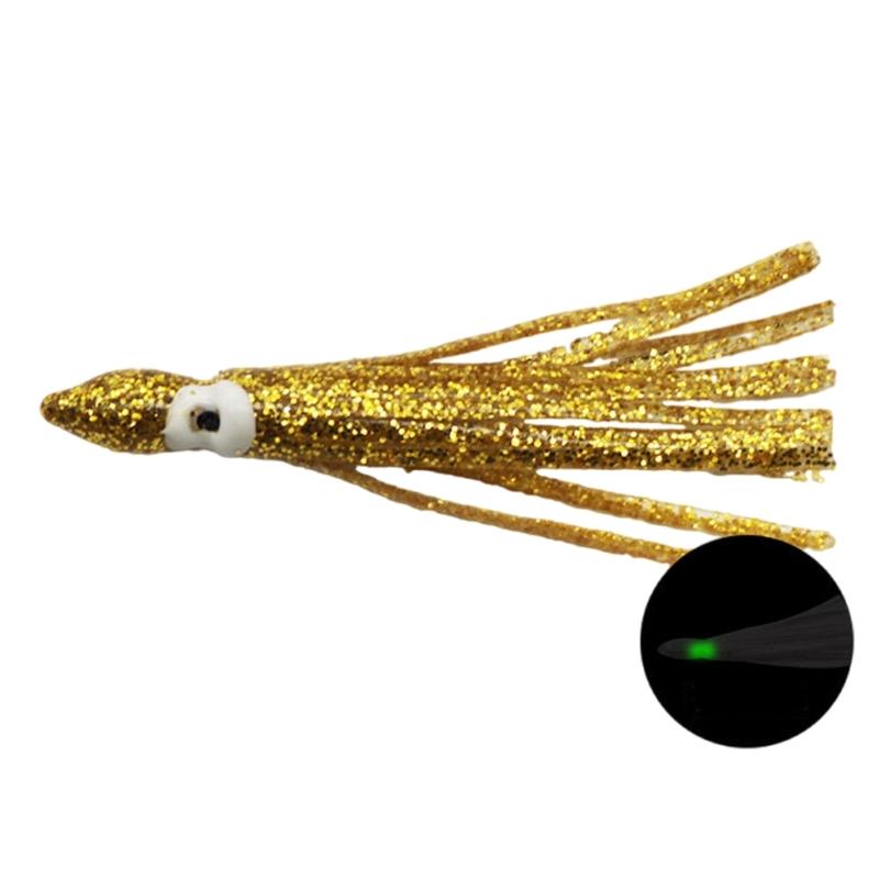 50Pcs Baits Soft Fishing Lures Squid Skirts 5-12cm Artificial Baits Glow Trolling Skirt Lures Saltwater Fishing Baits