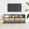VidaXL TV Cabinet Sonoma Oak 100x34.5x40cm Engineered Wood and Metal, TV Stand, Hi-fi Cabinet, Entertainment Center, 848815