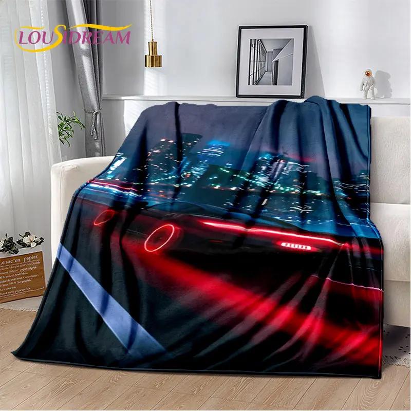 3D Racing Car Soft Plush Blanket,Flannel Blanket Throw Blanket for Living Room Bedroom Bed Sofa Picnic Hiking Leisure Napping