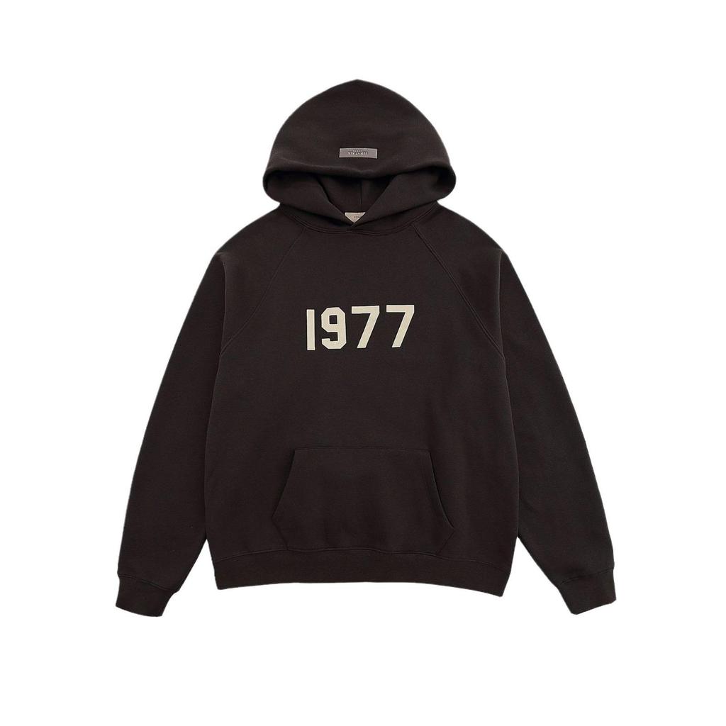 ESSENTIALS FOG 1977 Unisex Hoodie - Flocked Velvet, Loose Fit, Autumn/Winter Trend