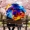 1pc Fire Lightning Pattern Umbrella Design Automatic Opening and Closing Umbrella, High-quality Travel Umbrella,  c1128241