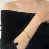 100% Solid 925 Sterling Silver Metal Bracelet for Women Men Gold Color Handmade Simple Bracelet Birthday Gift S-B451