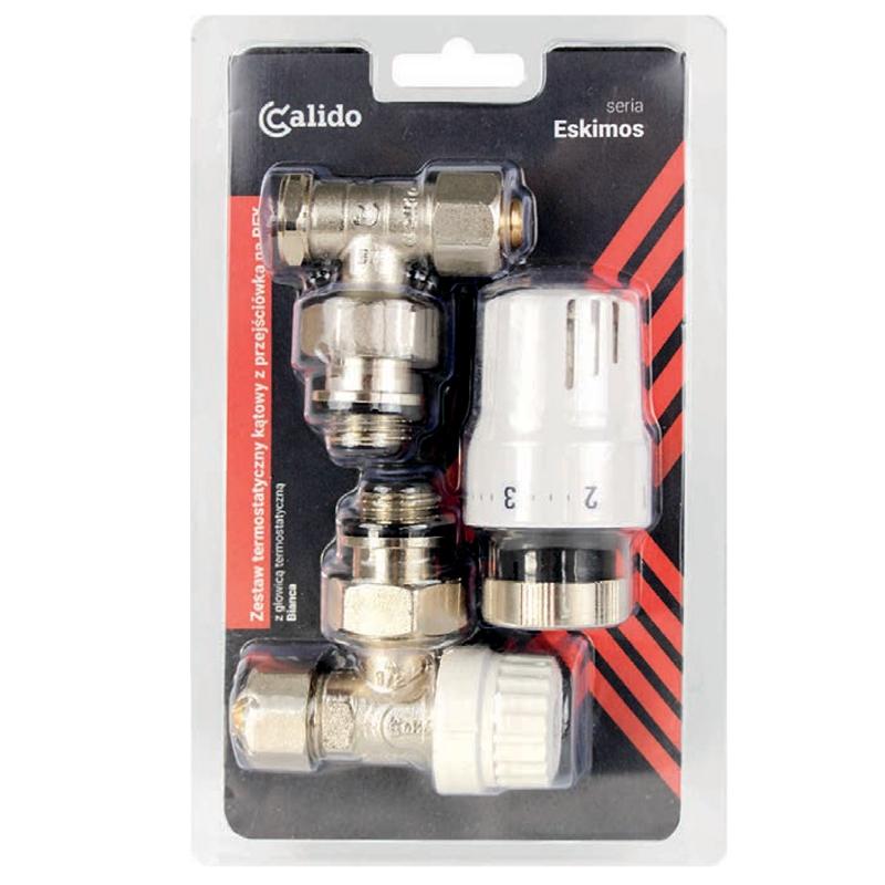 Angled Thermostatic Set (Supply, Return, Head), Pex Connection