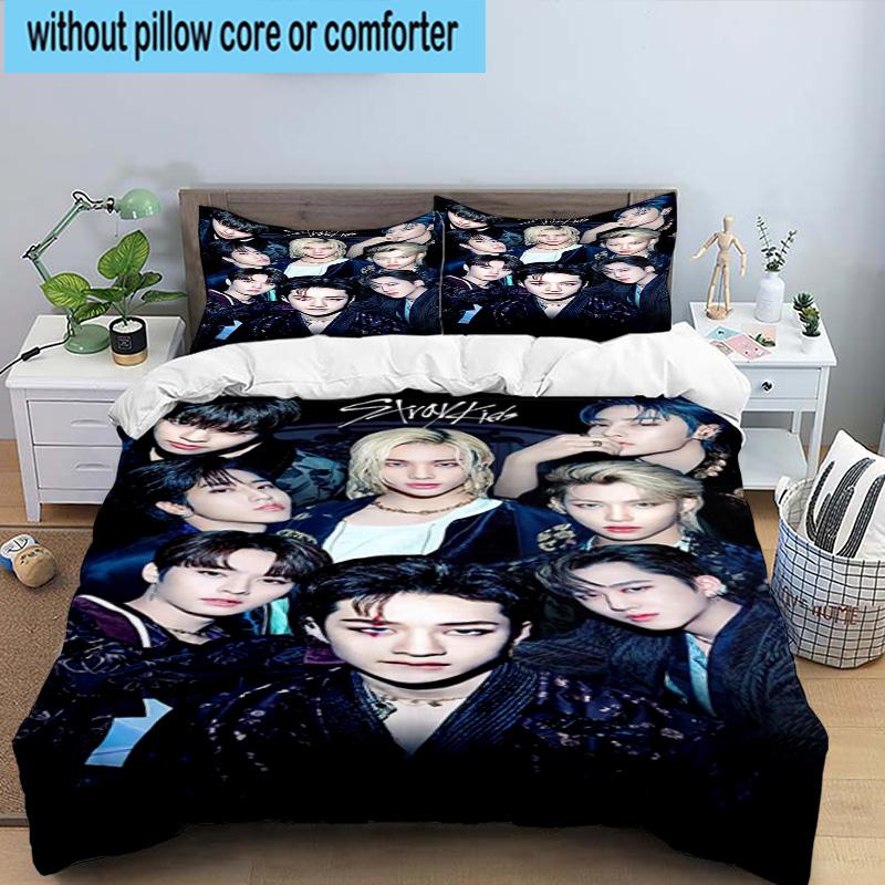 3PCS K-pop Group Stray 3pcs Bedding,Including 3PCS Duvet Cover And 2pcs Pillowcases Perfect for Christmas,Ideal for Bedroom, Dormitory