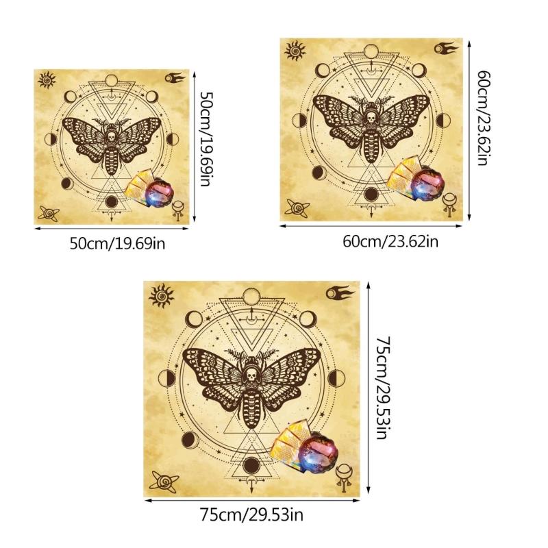 Divinations Tablecloth Skull Butterfly Moon Phases Tarot Cards Tablecloth Altars Cloth Divinations Board Game Accessory