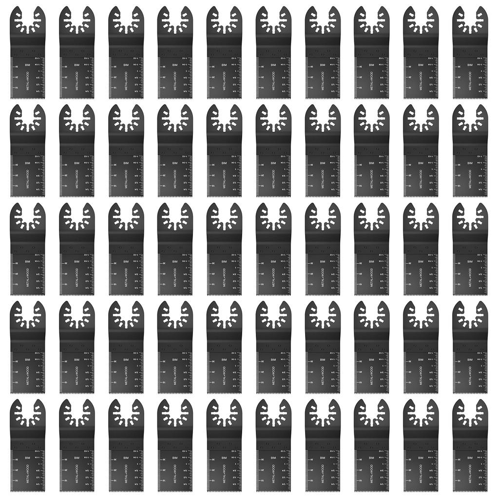 New Stronger 50PCS 34mm Carbon Steel Coarse Cutter Saw Blades Bi-metal Straight Wood Mix Oscillating Multitool Power Tool Kit