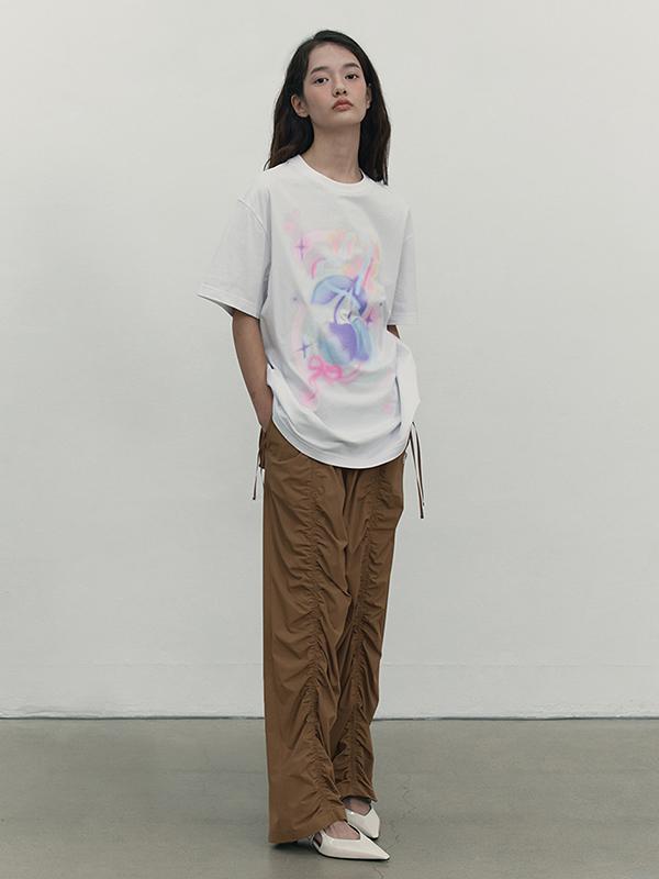 KIRSH Cherry Blur Graphic T-Shirt [White]
