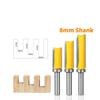 8mm Shank Bearing Guided Straight Router Bit - 14mm Cutting Diameter Flush Trim Cutter for Template Copying & Edge Profiling
