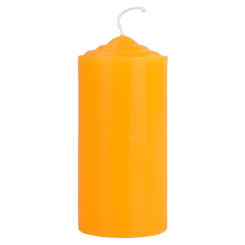 Smokeless Odorless Red Cylindrical Candle: Thick, Short Design for Home Lighting and Decor
