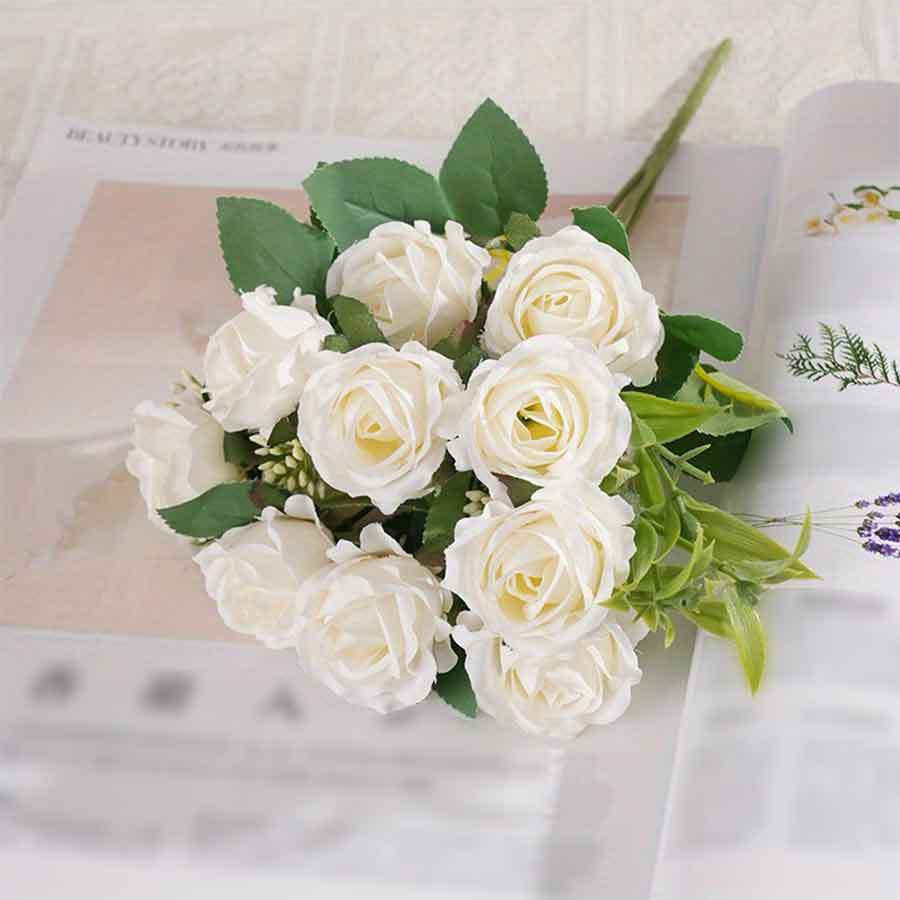 1BUNCH/10 Head Romantic Artificial Roses, Fragrant Concubine Bouquet Wedding DIY Party Home Decoration