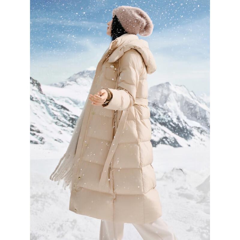 JUZI Annakao Women's Long White Goose Down 3-Proof Puffer Jacket