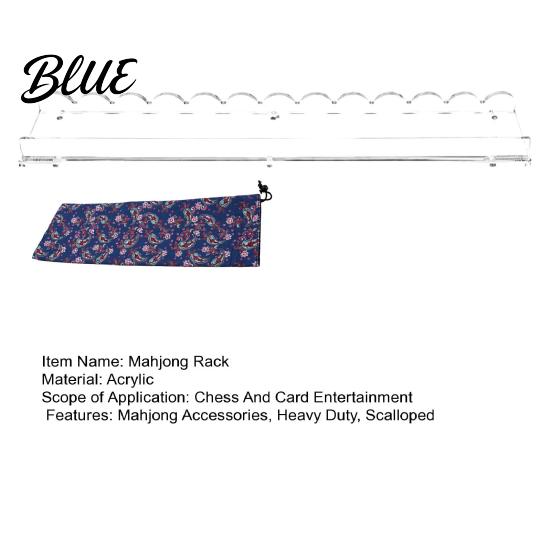 Mahjong Accessory 1/4Pcs Rack with Magnetic Pusher & Storage Bag Scalloped Acrylic Mah Table Organizer Jongg Tile Holder Bar Gift for American
