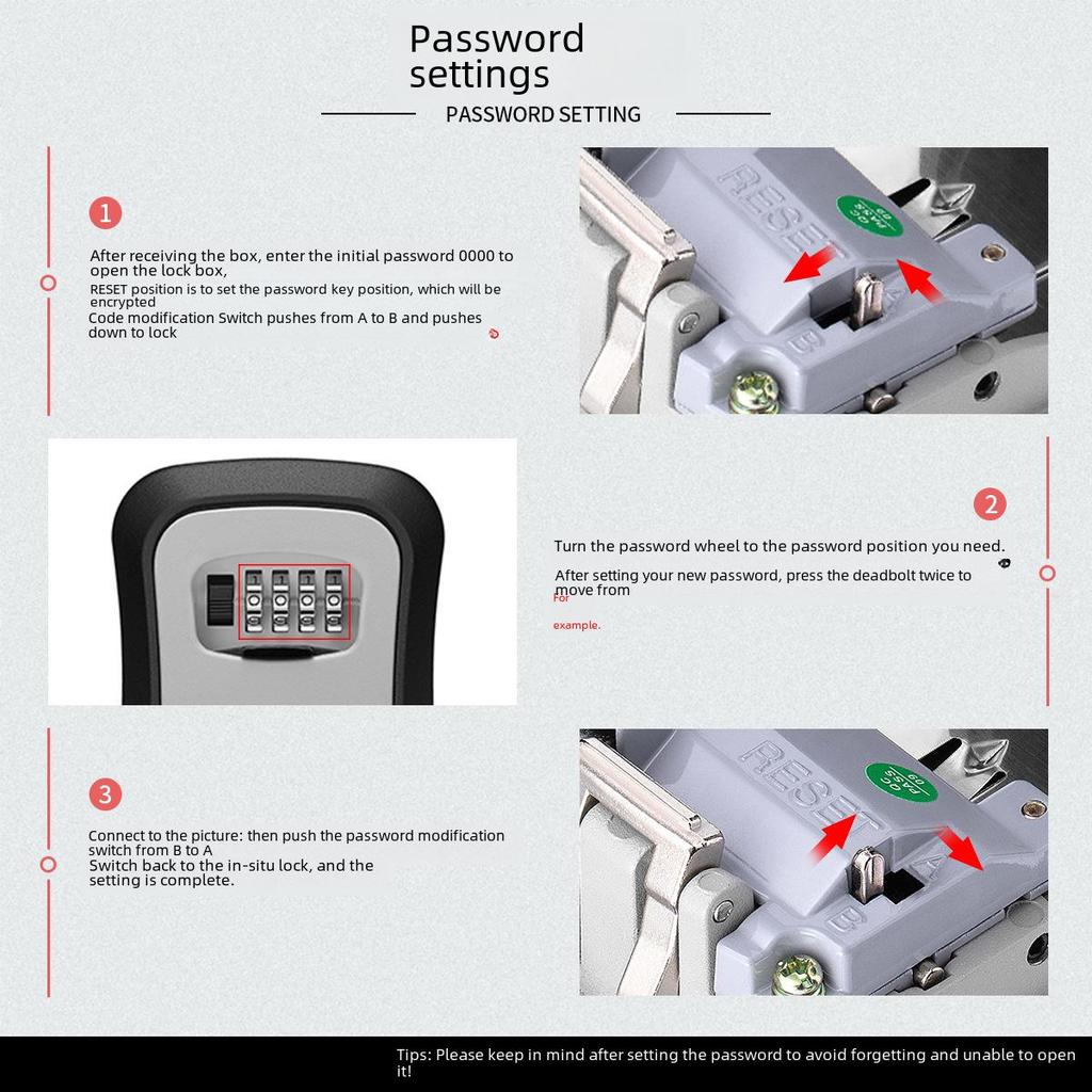 Anti-Theft Key Lock Box for Home and Office