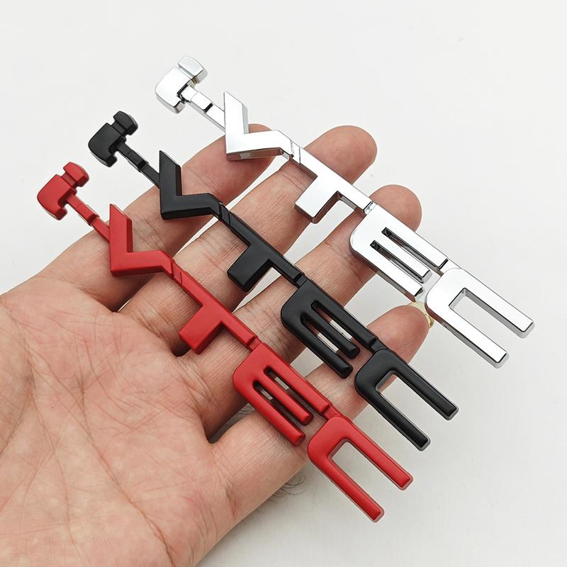 3D Metal Car Letters I VTEC Logo Rear Trunk Tail Badge Emblem Decals For Honda Civic Accord Jazz VEZEL Auto Sticker Accessories
