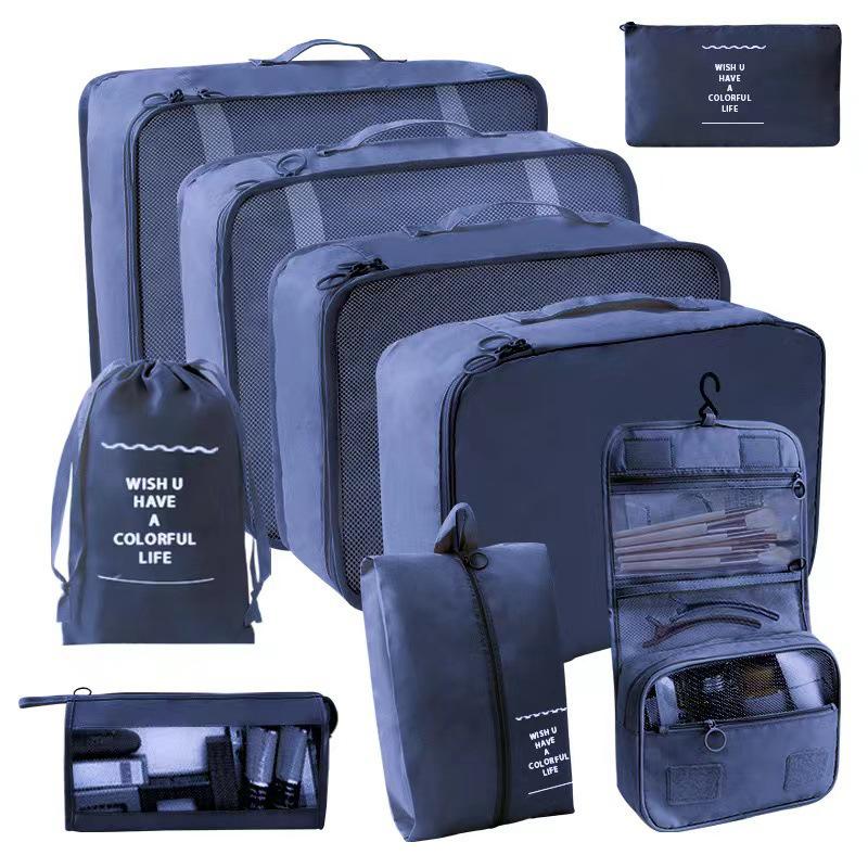 9-Piece Travel Organizer Set: Digital, Toiletry, Cosmetic & Clothes Multifunctional Bags