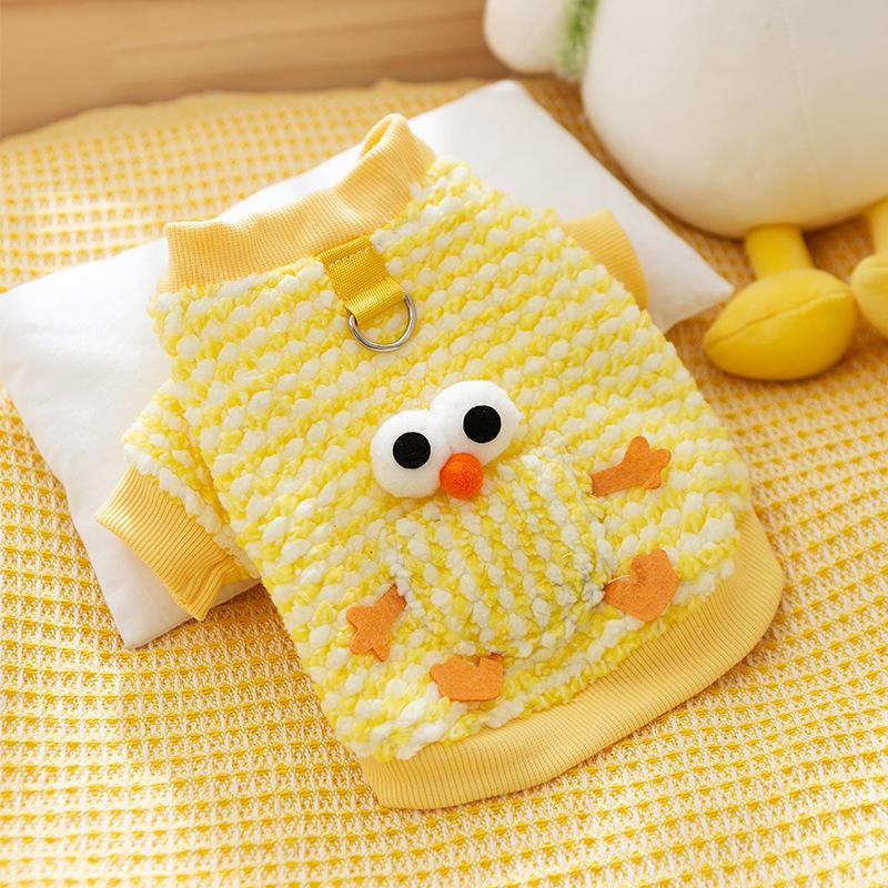 Autumn and Winter Cat Pineapple Fleece Pocket Bear Two-legged Fleece Jacket Thickened and Warm Winter Clothes Medium and Small Dog Pet Clothes