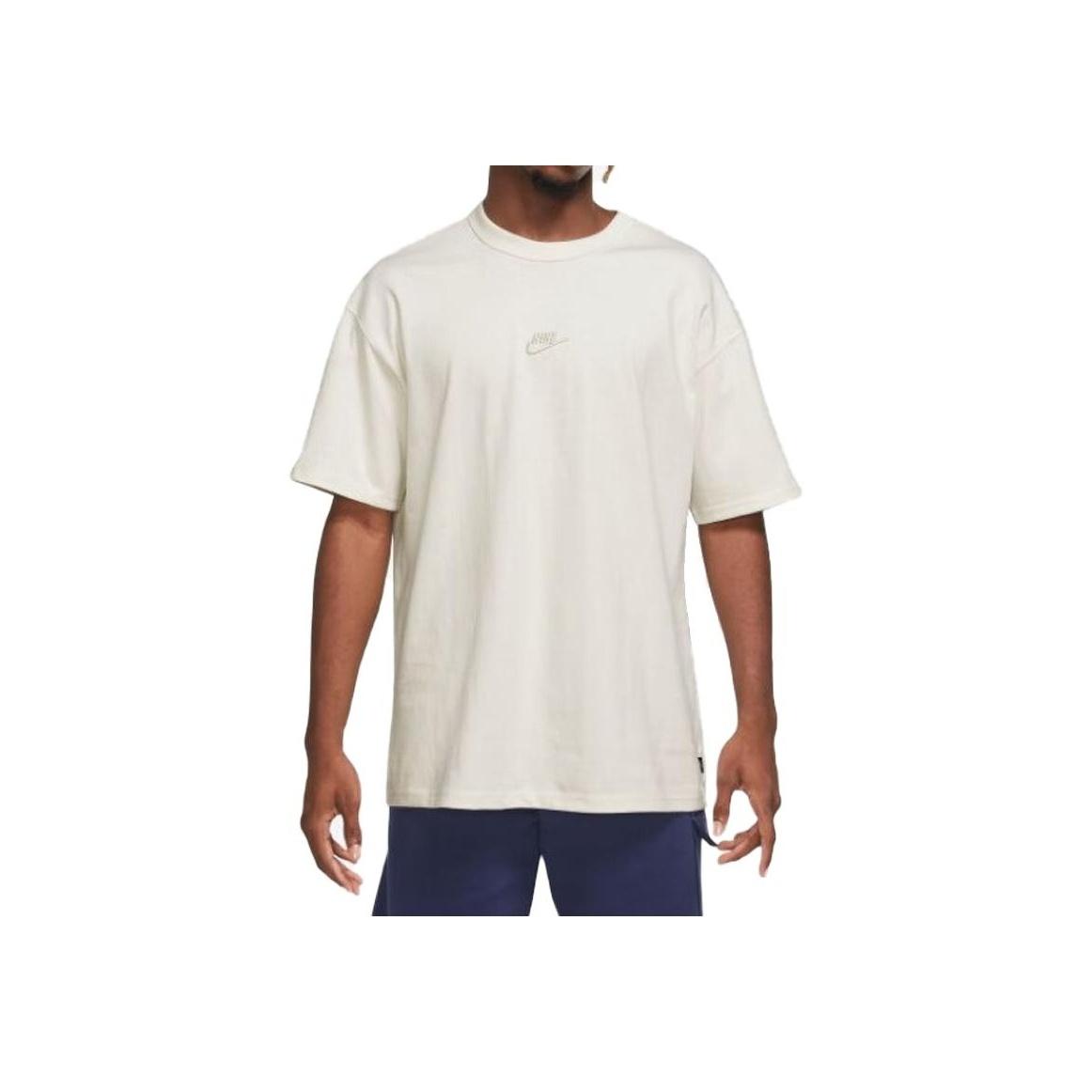 

Nike Сплошной цвет с круглым вырезом, спортивная повседневная футболка с короткими рукавами и спущенными плечами, мужские топы белого цвета DO7393-030-X XL