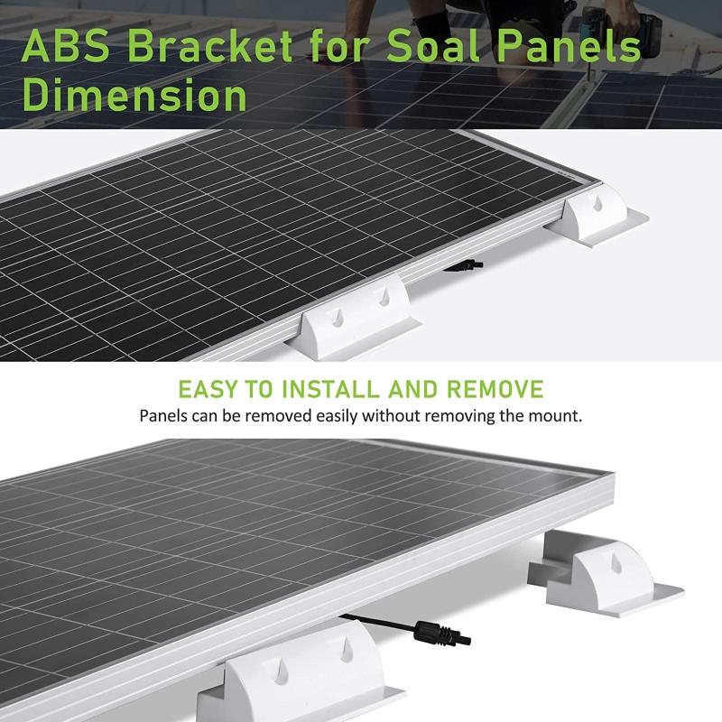 ABS Solar Panel Mounting Brackets Drill-Free Corner Bracket Support Kit for Wood Frame RV Boat Campers Caravans Hood
