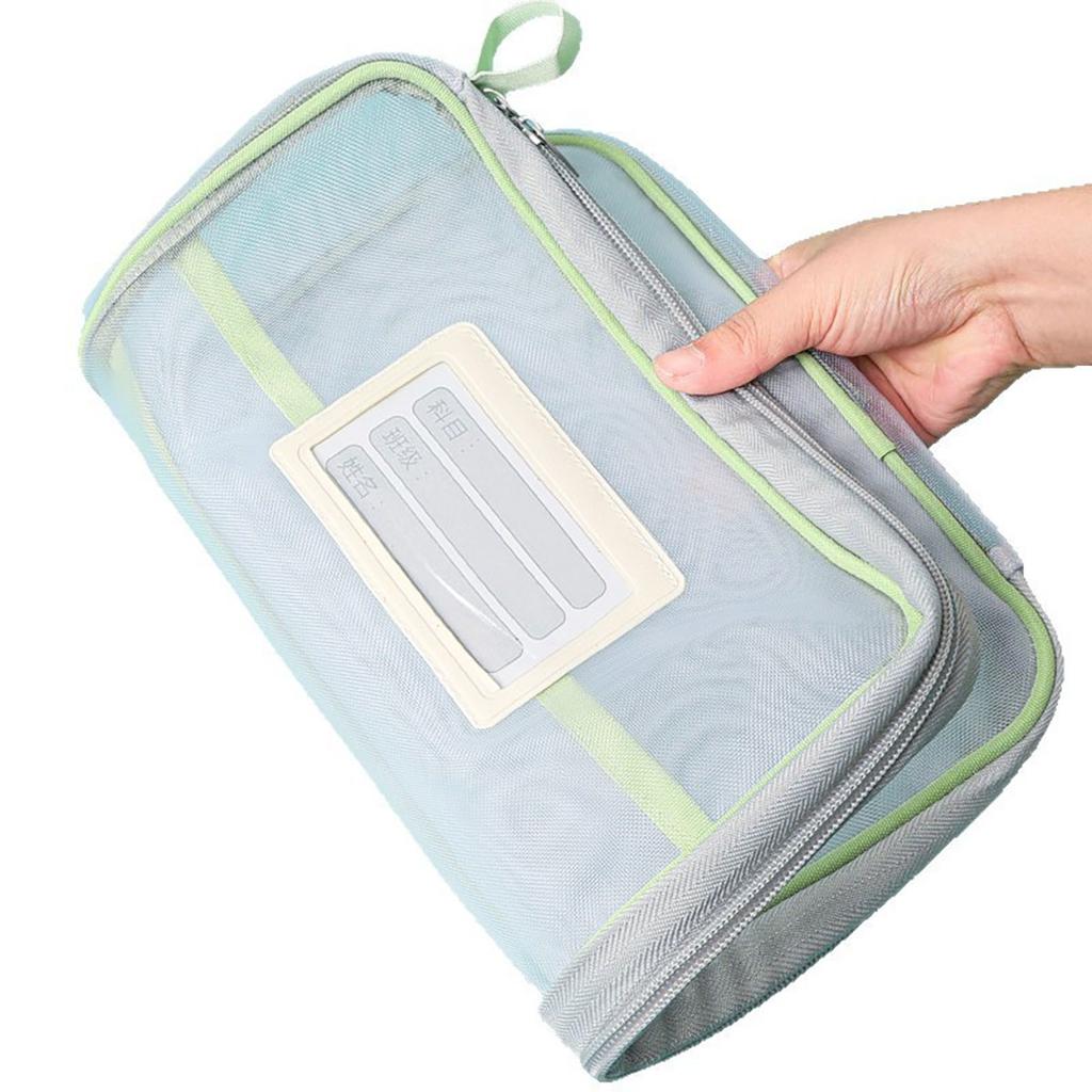 Nylon Mesh Mesh Zipper Pouch Bag Multifunctional Large Capacity Document Bag Portable Transparent Data Storage Bag