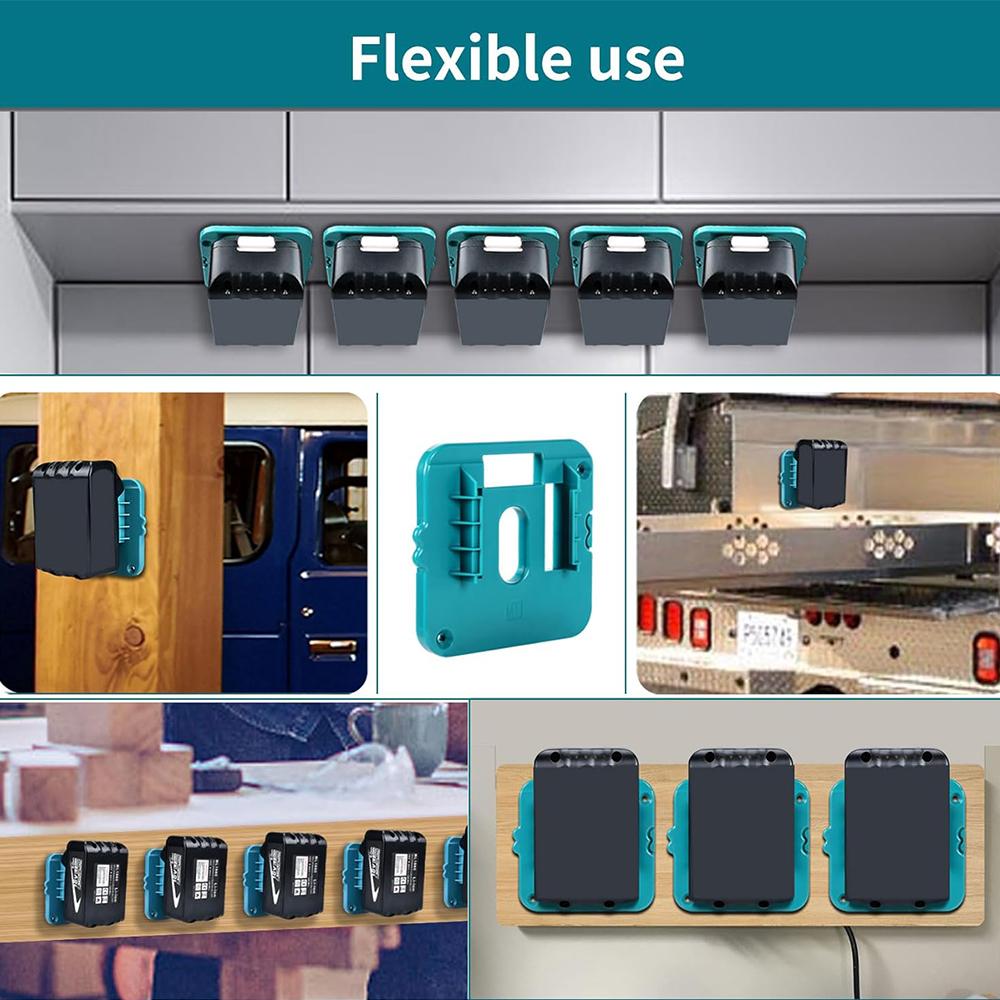 1-5PCS Battery Holders for Makita 18V Li-ion Battery Wall Mounted Battery Organizer Heavy-Duty Battery Storage Mount Dock Holder