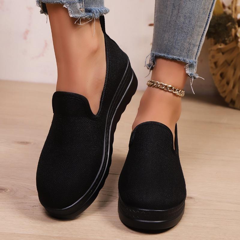 Fashion Flats Women Platform Weave Shoes 2025 Autumn New Fashion Mules Shoes Classical Casual Sneakers Walking Comfortable Zapatillas