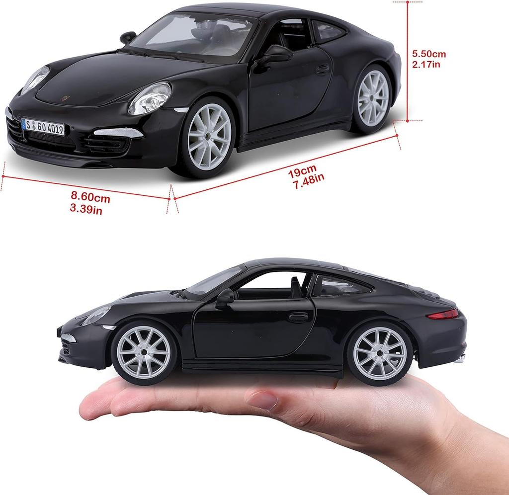 Brago Porsche Carrera Mini Car 911 CARRERA S 2012 1/24 (991) (Black) [Item]