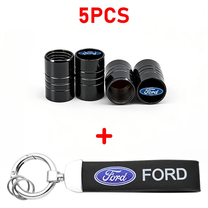 Car Tire Wheel Valve Caps Cover Suede Auto Key Chain Ring Keychain For Ford Escape Edge Mondeo Taurus Fusion Mustang Accessories BR9
