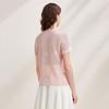 Women's Mulberry Silk Floral Jacquard Knit Short Sleeve Top