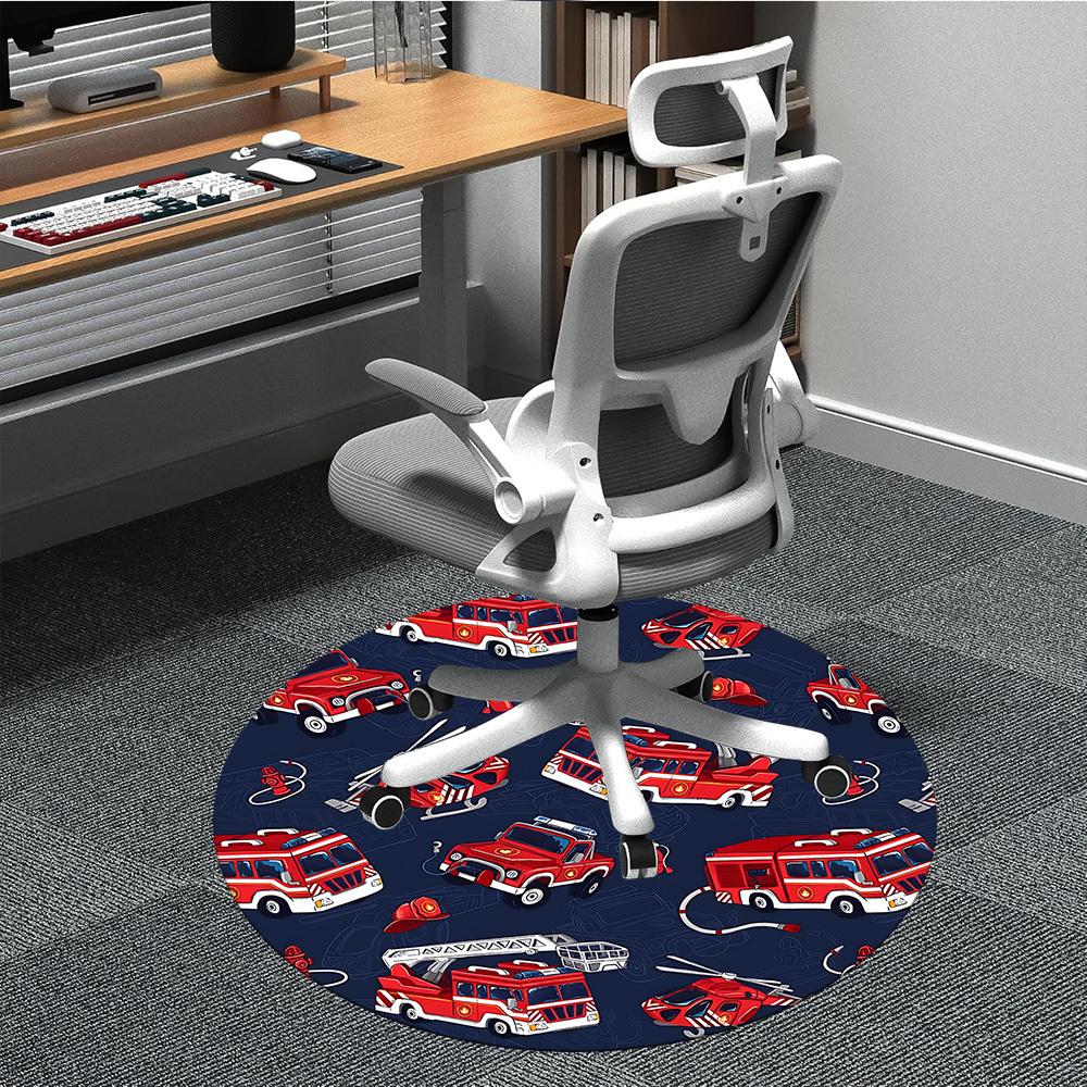 

1pc Firetrucks Print Chair Carpet for Office, Perfect for Office, Holiday Party Decoration Choice yy260314033 80cm by 80cm