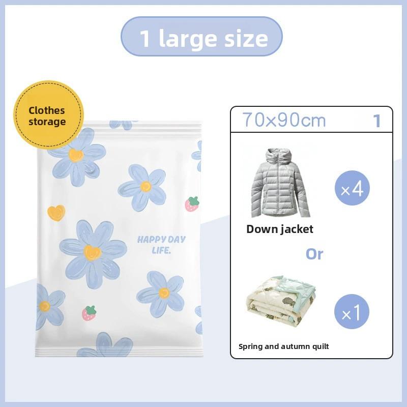 

Вакуумный пакет для хранения в стиле «Дейзи», Пакет для хранения с экономией места, Герметичный пакет, Экономия 80% места, Практичный пакет для домашнего хранения большой вместимости 70*90cm синий