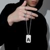 Hip Hop Stainless Steel Men Women Pendant Necklace Hollow 26 Letter Without Plating Design Style Chain for Daily Wear and Gift